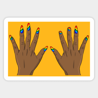 Lesbian Pride Fingernails Sticker